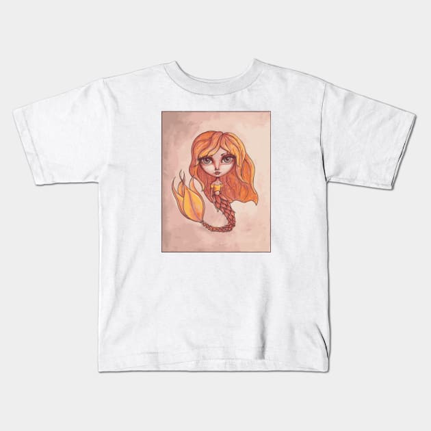 Autumn Mermaid Cutie Kids T-Shirt by LittleMissTyne